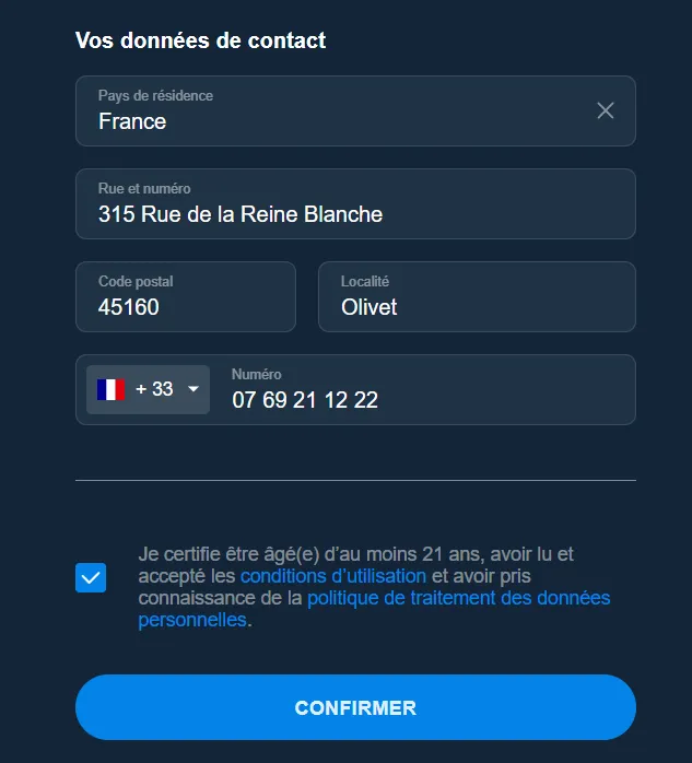 Étape 3 - Inscription réussie Blitz Casino
